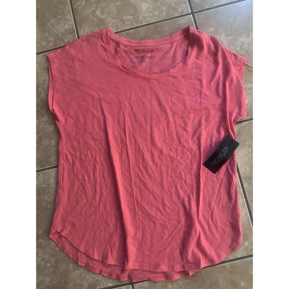 NWT Rachel Zoe M Basic Coral Pink Tee Tshirt Cotton Modal - Picture 1 of 5
